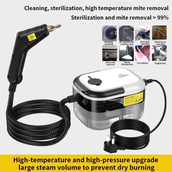High Pressure Steam Cleaner – 1200ml Large Tank, Portable Handheld Steamer with 3 Brush Heads for Home, Kitchen & Car Cleaning - Image 5