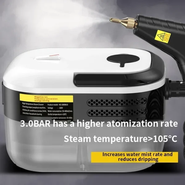 High Pressure Steam Cleaner – 1200ml Large Tank, Portable Handheld Steamer with 3 Brush Heads for Home, Kitchen & Car Cleaning - Image 6