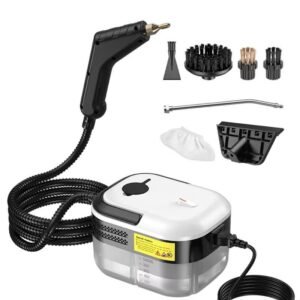 High Pressure Steam Cleaner – 1200ml Large Tank, Portable Handheld Steamer with 3 Brush Heads for Home, Kitchen & Car Cleaning